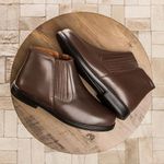 BOTA CONFORTÁVEL DOCTOR PÉ EM COURO LEGÍTIMO - 8505N CAFE