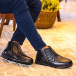 BOTA CONFORTÁVEL EM COURO LEGÍTIMO DOCTOR PÉ - 8505N PRETO