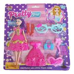 Kit Boneca Pretty Jessie Cabelo Roxo N/a