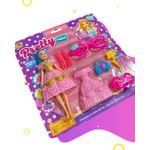 Kit Boneca Pretty Jessie Cabelo Azul N/a