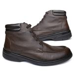 Bota Masculina Confortável em Couro Legítimo - LC18052 - Marrom MARROM