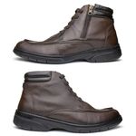 Bota Masculina Confortável em Couro Legítimo - LC18052 - Marrom MARROM