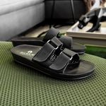 Tamanco Anatômico Regulável com 2 Velcros em Couro Legítimo - 1005 - Preto PRETO