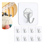 Kit Com 10 Ganchos Adesivos Resistentes Fixação Sem Furos Para Parede .