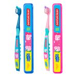 Escova De Dente Infantil Dentalclean Peppa Pig Macia Com Estojo 1 Unidade Azul