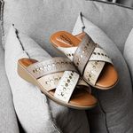 TAMANCO ANATÔMICO EXTREMO CONFORTO DOCTOR PÉ EM COURO - 191061 OFF WHITE/AVELA/FENDI/DOURADO