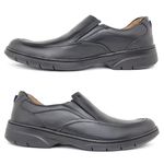 Sapato Super Confortável Masculino em Couro Legítimo - LC18051 - Preto PRETO