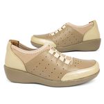 SAPATO DOCTOR PÉ ANATÔMICO EM COURO LEGÍTIMO - 193019 OURO VELHO/LIGHT TAN/CAPUCCINO