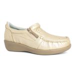 Sapato Feminino Super Confortável em Couro Legítimo - 6868 - Ouro Velho OURO VELHO