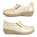 Sapato Feminino Super Confortável em Couro Legítimo - 6868 - Ouro Velho OURO VELHO