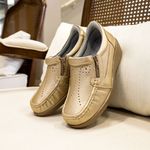 Sapato Feminino Super Confortável em Couro Legítimo - 6868 - Ouro Velho OURO VELHO
