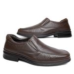 Sapato Masculino Confortável em Couro Legítimo - 960003 - Café CAFE