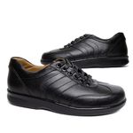 SAPATO CONFORTÁVEL DOCTOR PÉ EM COURO LEGÍTIMO - 67106 PRETO