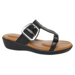Chinelo Feminino Anatômico em Couro Legítimo - 12200 - Preto PRETO