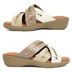 TAMANCO ANATÔMICO EXTREMO CONFORTO DOCTOR PÉ EM COURO - 191061 OFF WHITE/AVELA/FENDI/DOURADO