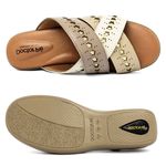 TAMANCO ANATÔMICO EXTREMO CONFORTO DOCTOR PÉ EM COURO - 191061 OFF WHITE/AVELA/FENDI/DOURADO