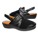 Tamanco Fechado na Frente com Neoprene em Couro Legítimo - 195004 - Preto PRETO/PRETO