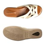 TAMANCO ANATÔMICO EM COURO LEGÍTIMO DOCTOR PÉ - 19157 OFF WHITE/DOURADO