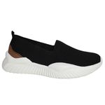 Tênis Feminino Super Confortável em Knit - MC6915 - Preto / Conhaque PRETO/CONHAQUE