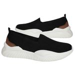 Tênis Feminino Super Confortável em Knit - MC6915 - Preto / Conhaque PRETO/CONHAQUE
