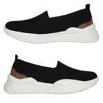 Tênis Feminino Super Confortável em Knit - MC6915 - Preto / Conhaque PRETO/CONHAQUE