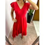 VESTIDO MIDI ENVELOPE MANGA CURTA VERMELHO