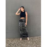 Saia Midi em Paetes PRETO COM PRATA