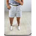 SHORT LINHO LISTRADO CINTO OFF/PRETO