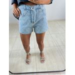 SHORT JEANS CORTE LASER BRILHO JEANS CLARO