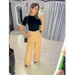 CALÇA PANTALONA CINTO NUDE