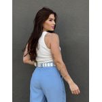 Blusa Nula Manga em Malha Ribana OFF WHITE