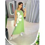 VESTIDO MIDI FLOR AMARRAÇÃO VERDE