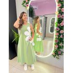 VESTIDO MIDI FLOR AMARRAÇÃO VERDE