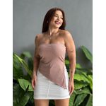Blusa Sem Alças Assimetrica BEGE ESCURO