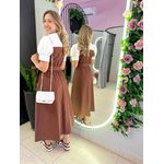 VESTIDO MIDI AMÉLIA MARROM