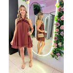 VESTIDO PÉROLA MARROM