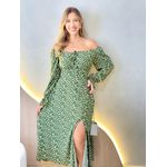 VESTIDO VIOLETA MANGA LONGA VERDE MILITAR