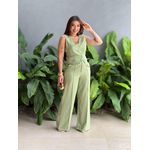 Conjunto Vanessa Colete e Calça Pantalona VERDE MENTA