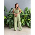Conjunto Vanessa Colete e Calça Pantalona VERDE MENTA