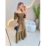VESTIDO FERNANDA MANGA CURTA VERDE MILITAR