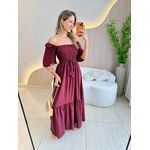 VESTIDO FERNANDA MANGA CURTA BORDO