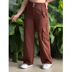 Calça Cargo Elástico no Cós MARROM