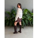 Shorts Carline Couro Fake com Cinto VERMELHO ESCURO
