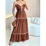 VESTIDO LONGO ELOÁ MARROM