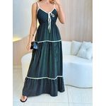 VESTIDO LONGO ELOÁ PRETO/OFF