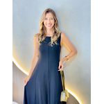 VESTIDO YASMIN CANELADO PRETO