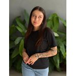 T-shirt Lisa sem Estampa PRETO