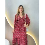 VESTIDO MIDI VANESSA MARSALA FLORIDO