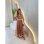 VESTIDO LONGUETE CAROLAYNE MARROM