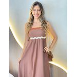 VESTIDO LONGUETE CAROLAYNE MARROM